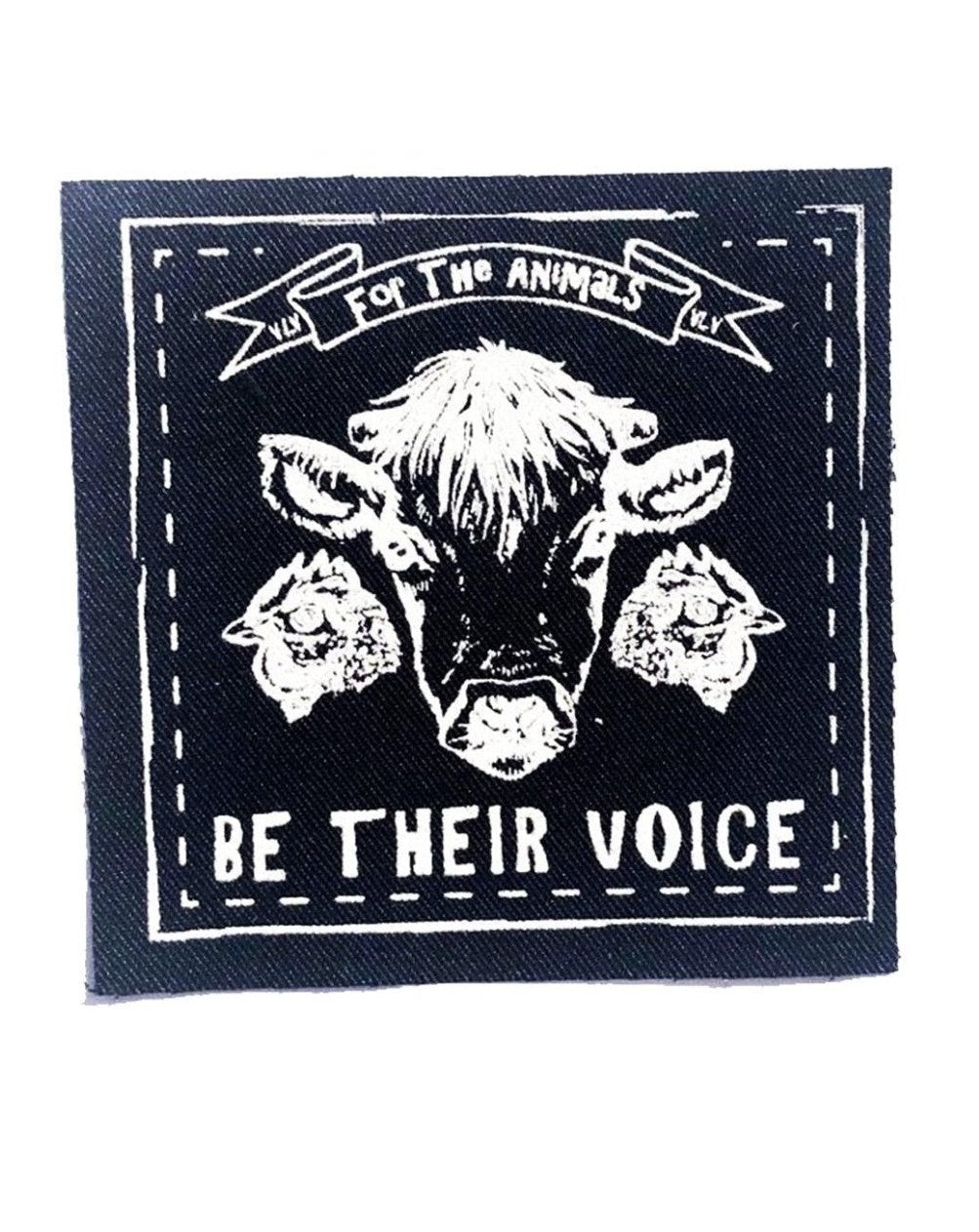 Printed Patch Square - Be Their Voice by eco ethical brand Viva La Vegan