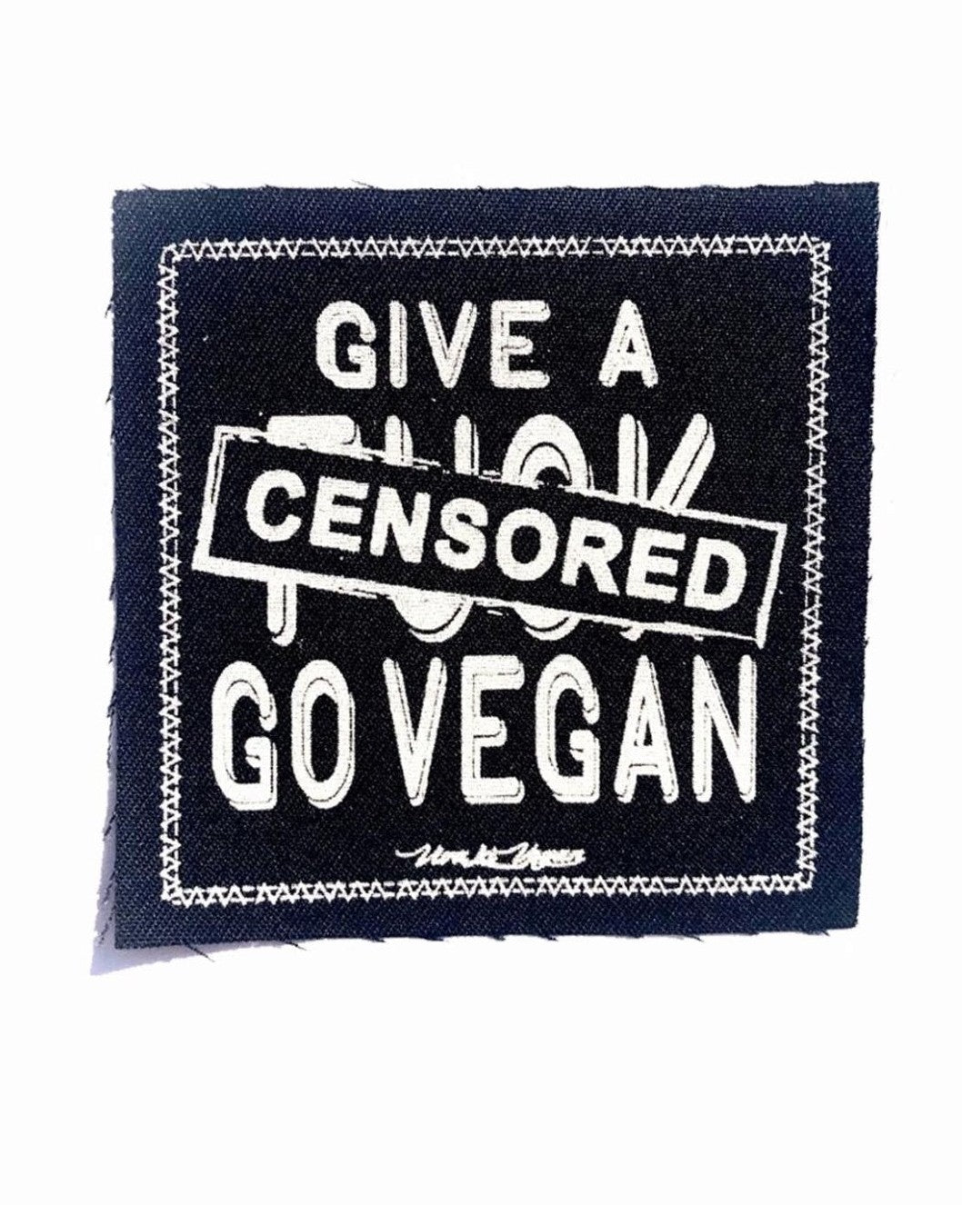Printed Patch Square - Give A F%@K by eco-ethical brand Viva La Vegan