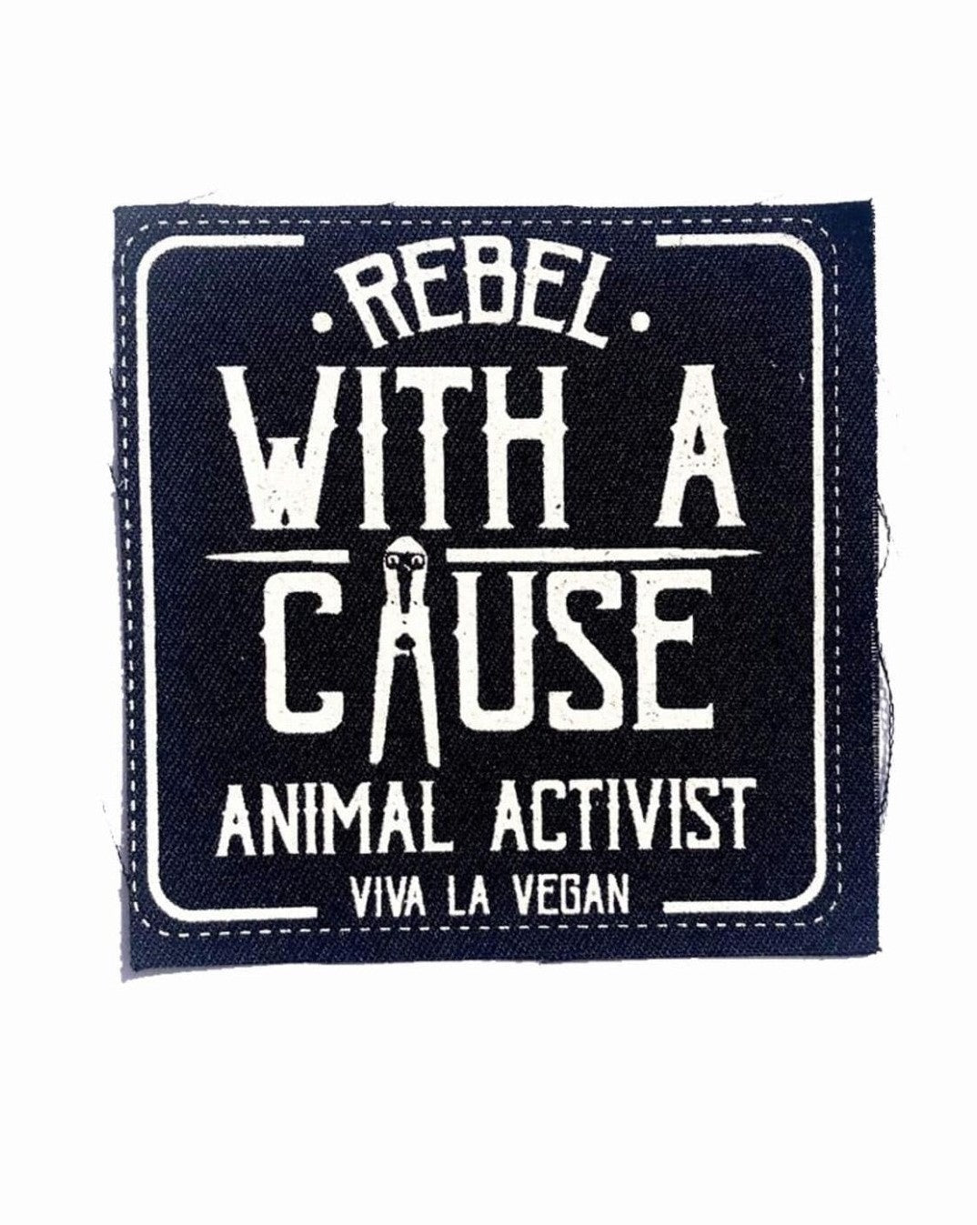Printed Patch Square - Rebel With A Cause by eco-ethical brand Viva La Vegan