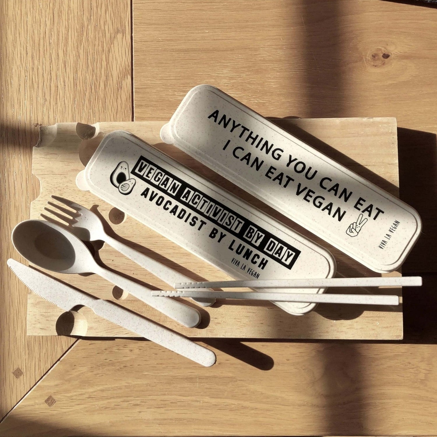 Reusable wheat cutlery set: I Can Eat Vegan