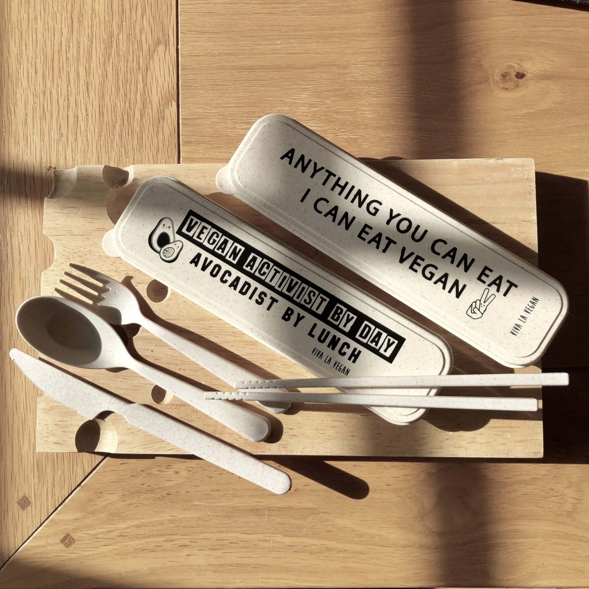 Reusable wheat cutlery set: I Can Eat Vegan