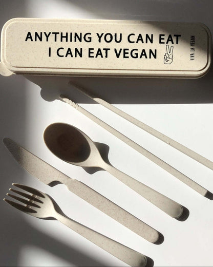 Reusable wheat cutlery set: I Can Eat Vegan