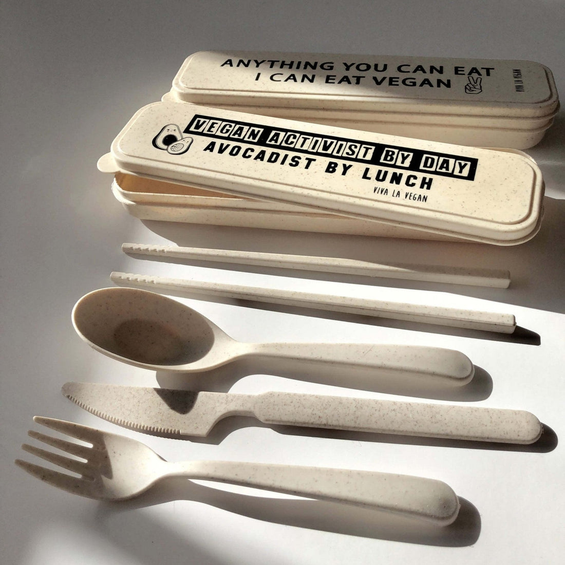 Reusable wheat cutlery set: I Can Eat Vegan