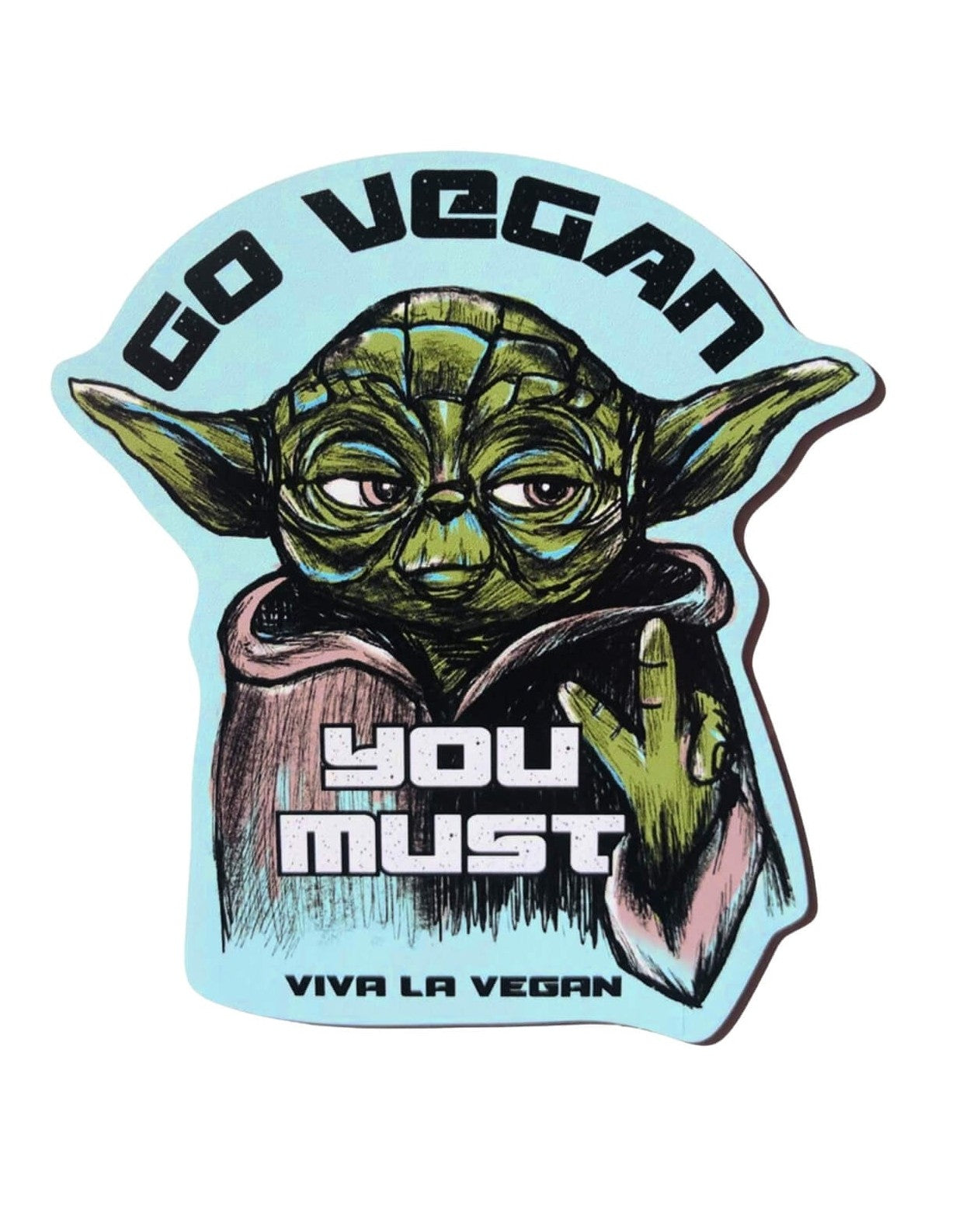 Go Vegan You Must! shaped vegan magnet by Viva La Vegan
