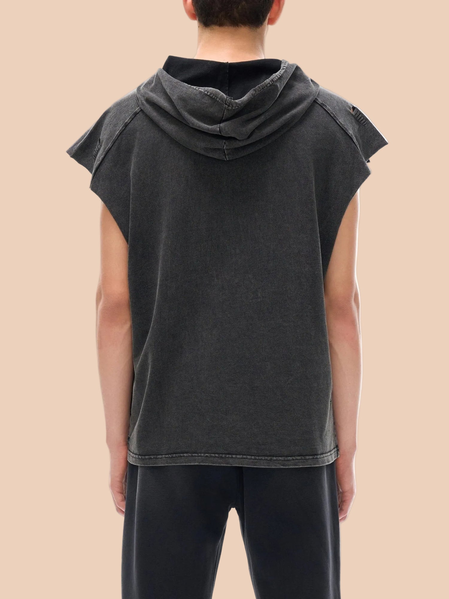Snow Washed Boxy Hooded Tank Top