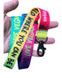 Printed rainbow coloured lanyard