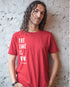 Model wearing The Time Is Now Vegan Statement Tshirt