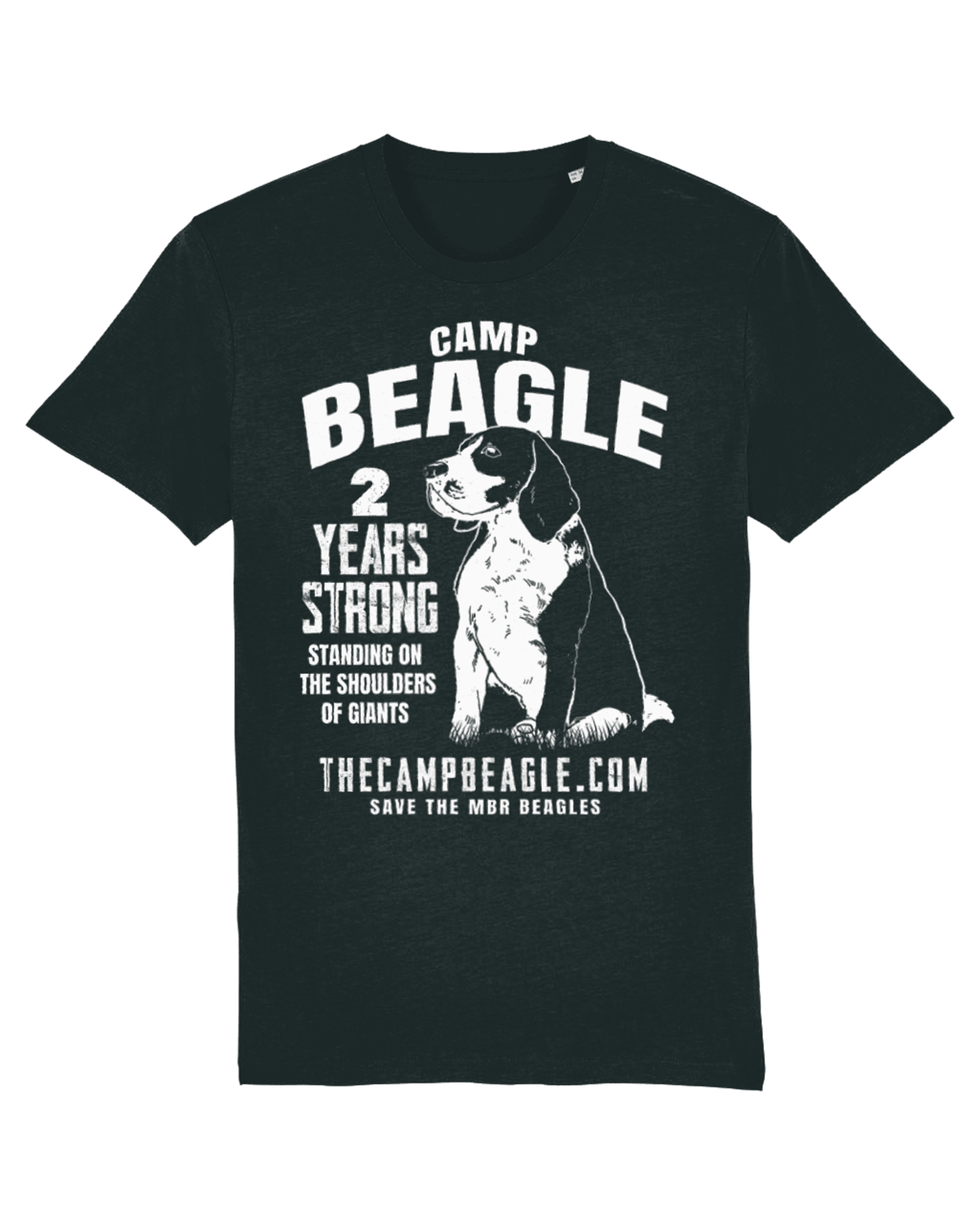 Two-year anniversary Camp Beagle Unisex Statement T-shirt - "2 Years Strong"-