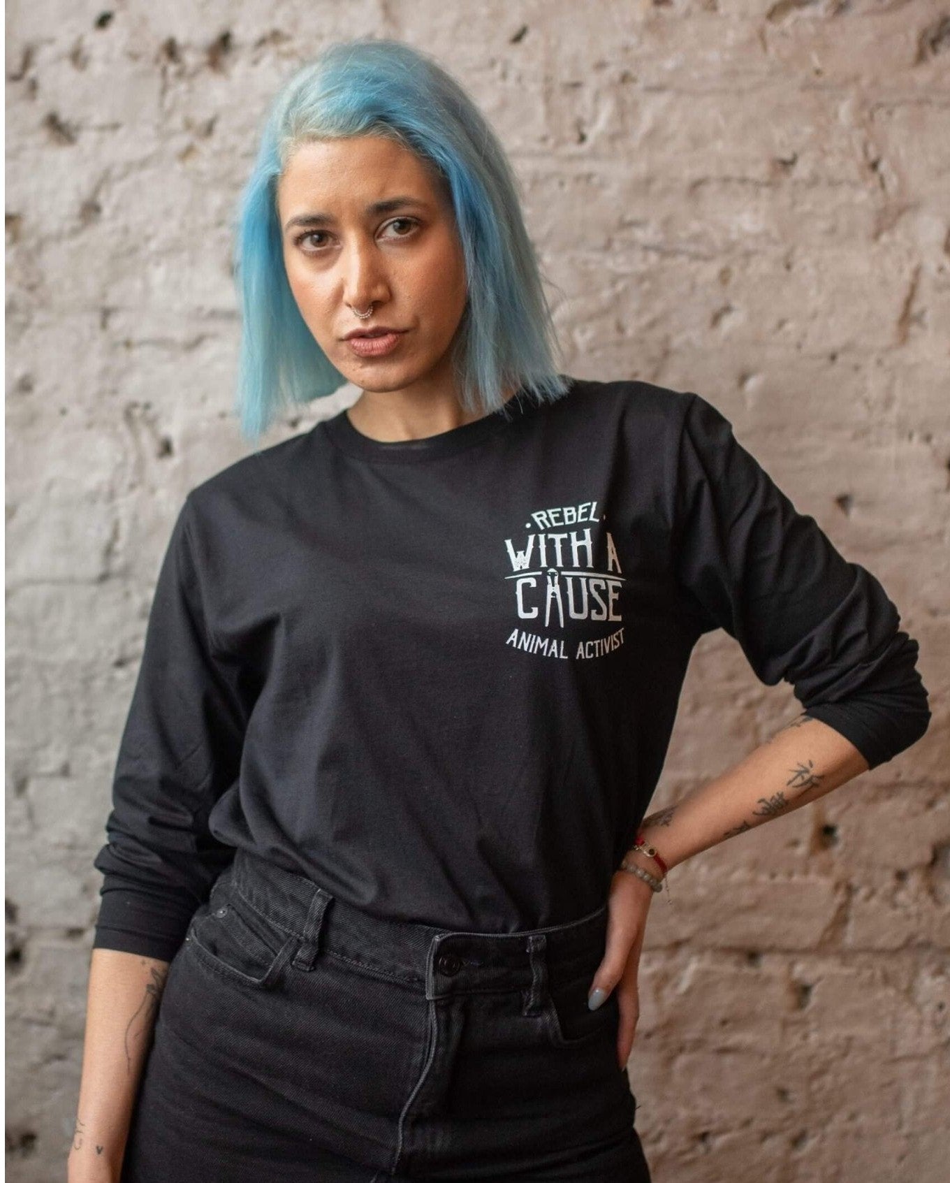 Unisex Tshirt : Rebel With A Cause LONG SLEEVE