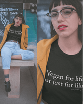 Unisex Tshirt : Vegan for life - Not for likes BLACK