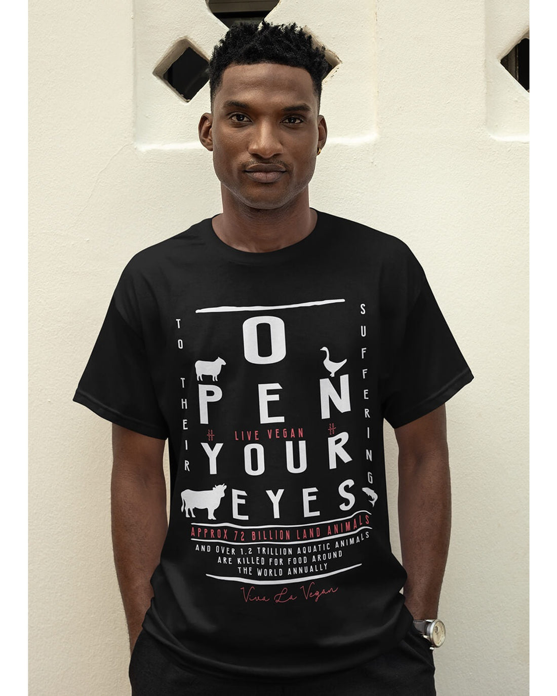UNISEX VEGAN TSHIRT – OPEN YOUR EYES