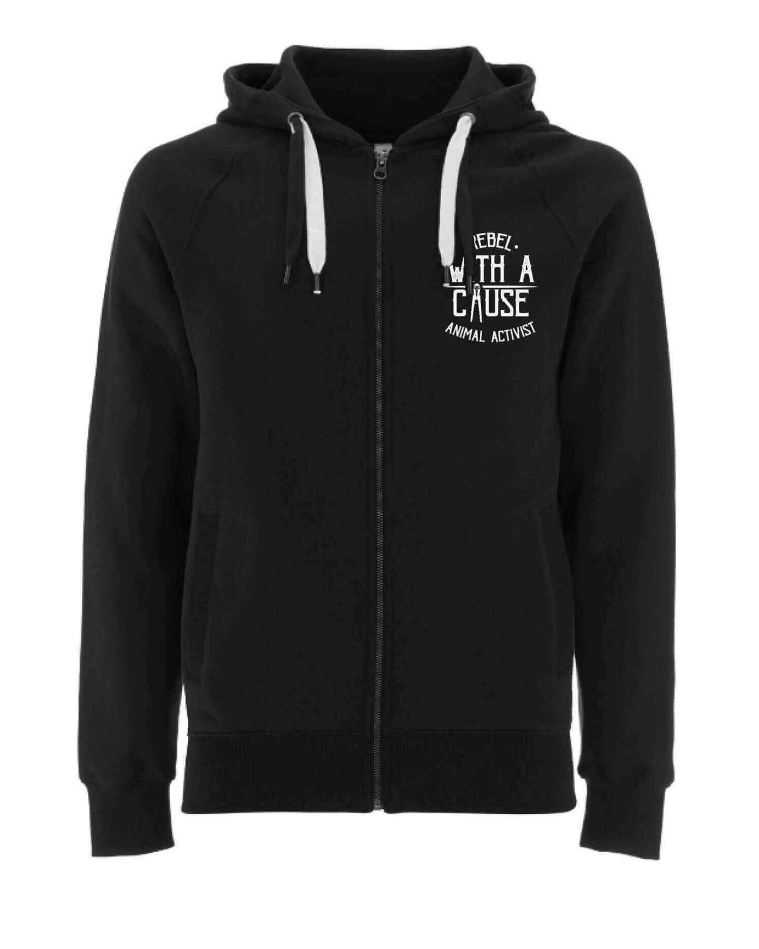 UNISEX Zip Through Hoodie : Rebel With A Cause