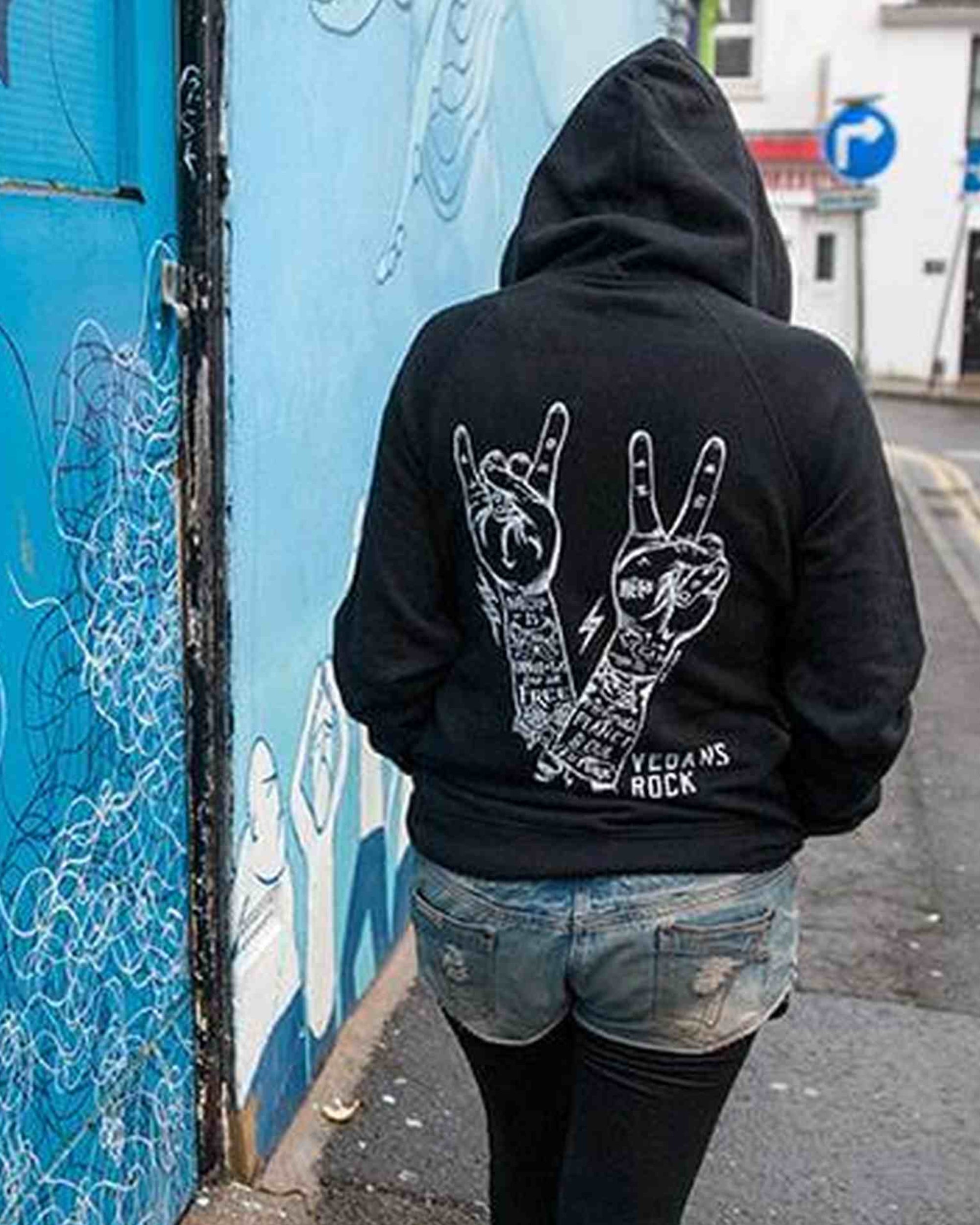 UNISEX Zip Through Hoodie : Vegans Rock