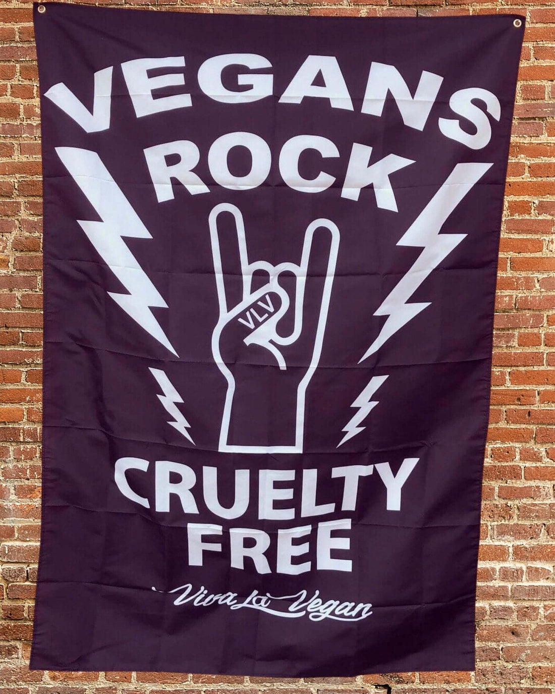 Vegan Statement Flag: Vegans Rock! by eco-ethical brand Viva La Vegan