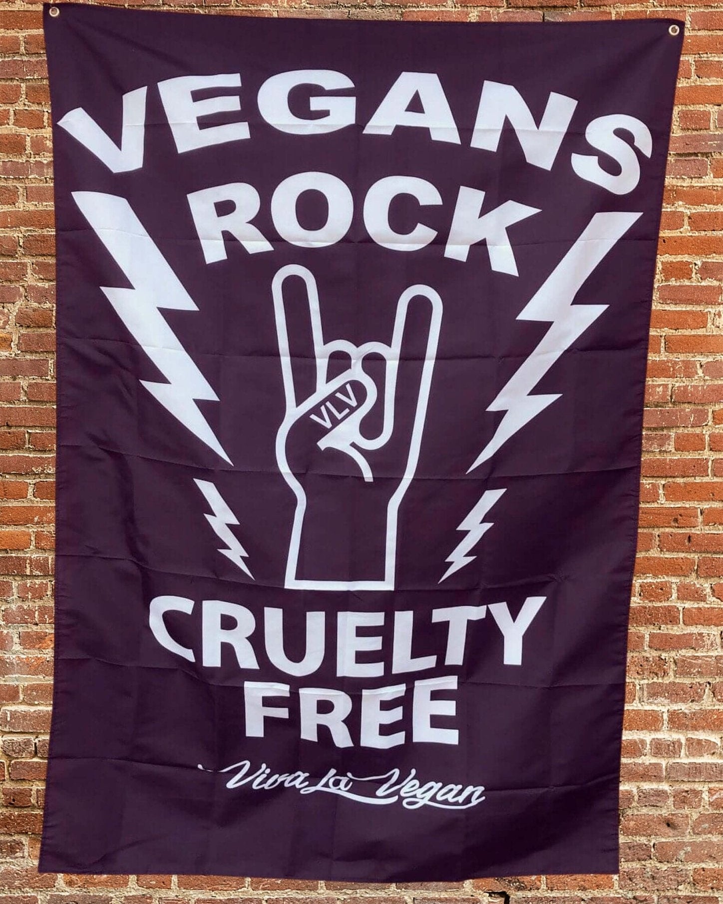 Vegan Statement Flag: Vegans Rock! by eco-ethical brand Viva La Vegan
