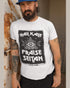 Bearded man in cap wearing a white organic Vegan T-shirt with a bold Hail Kale Praise Seitan statement printed on it. The design is by eco ethical brand Viva La Vegan