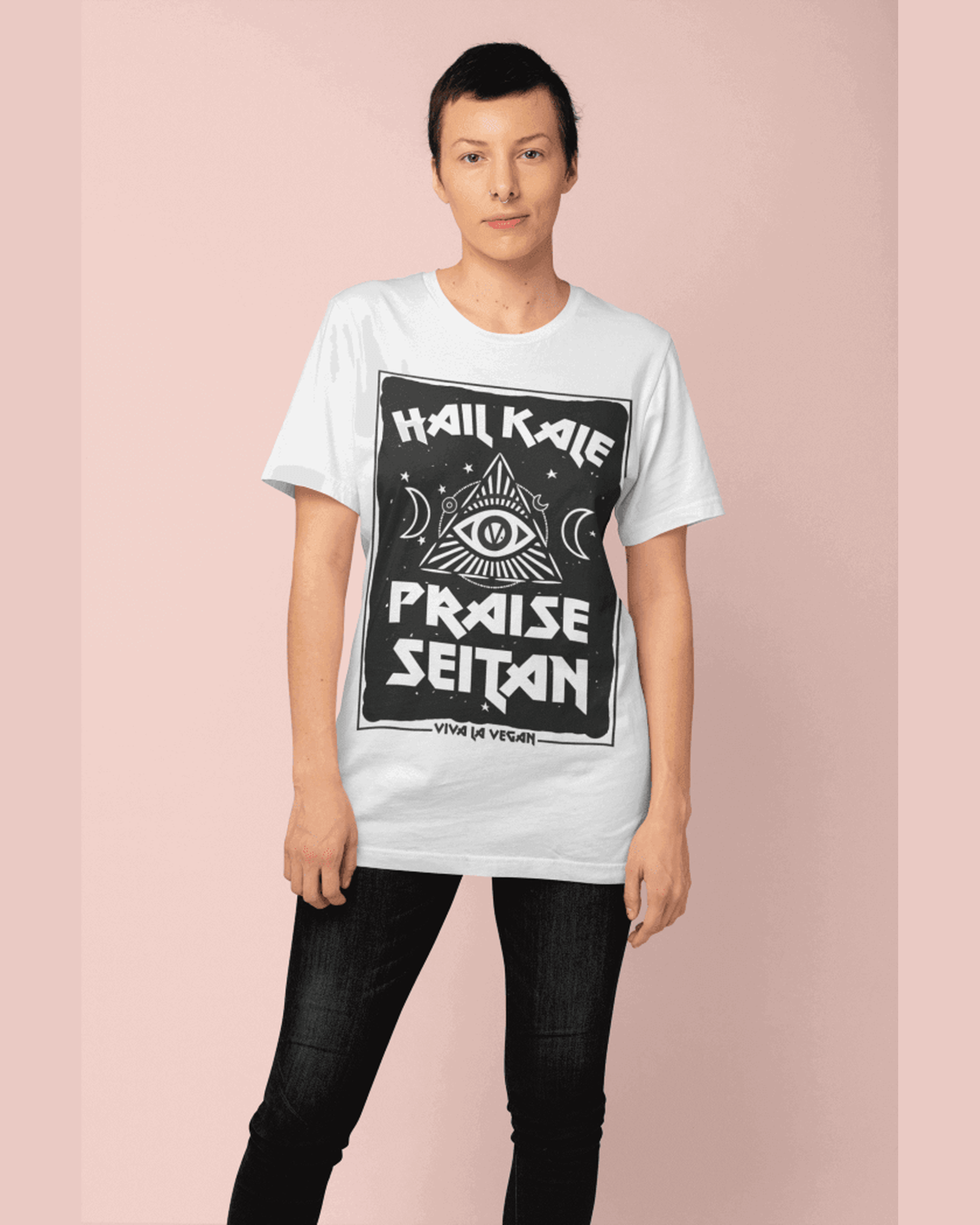 Vegan T-Shirt - "Hail Kale Praise Seitan" (Unisex) (2 Colours)