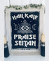 Hail Kale - Praise Seitan Vegan Tea towel full design. By eco ethical brand Viva La Vegan