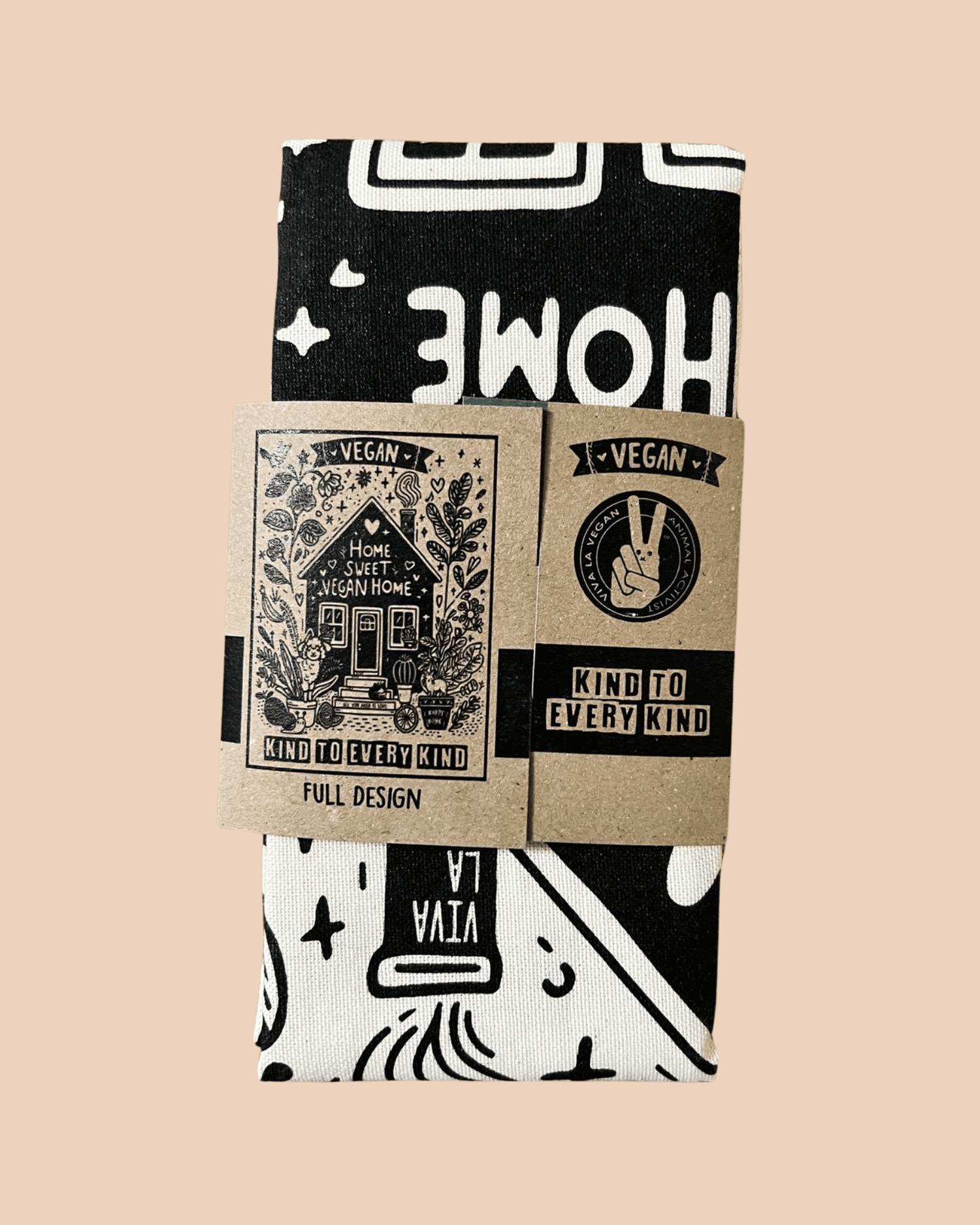 Home Sweet Vegan Home Teatowel Packed back