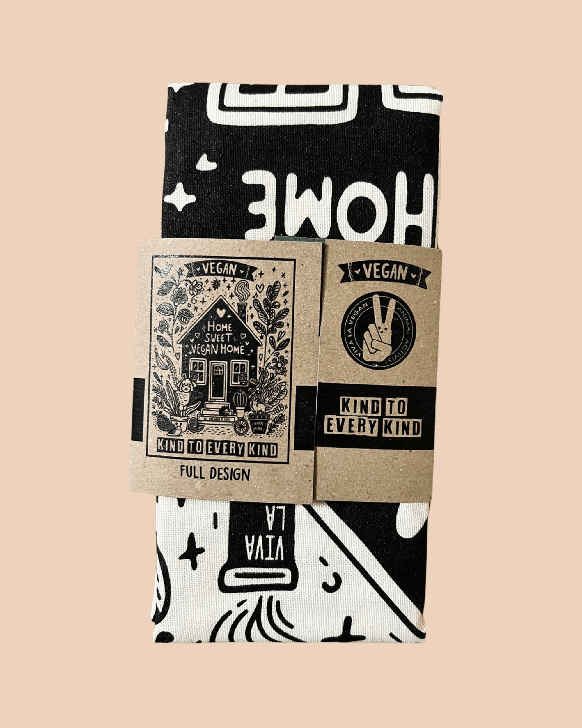 Home Sweet Vegan Home Teatowel Packed back
