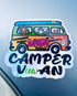 Vegan Camper Van holographic vinyl sticker. By Eco ethical brand Viva La Vegan