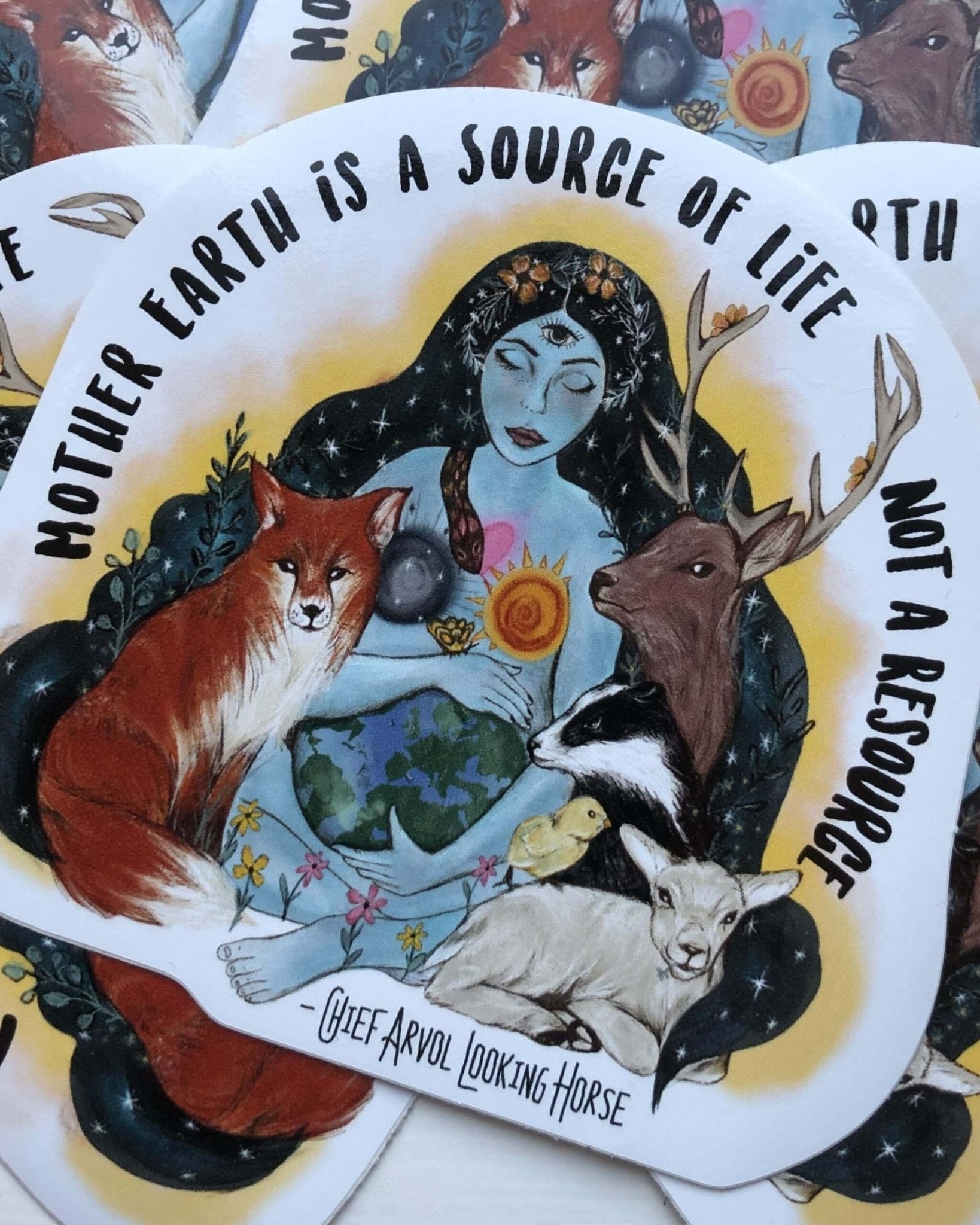 Vinyl Vegan Sticker - Mother Earth is a Source Of Life