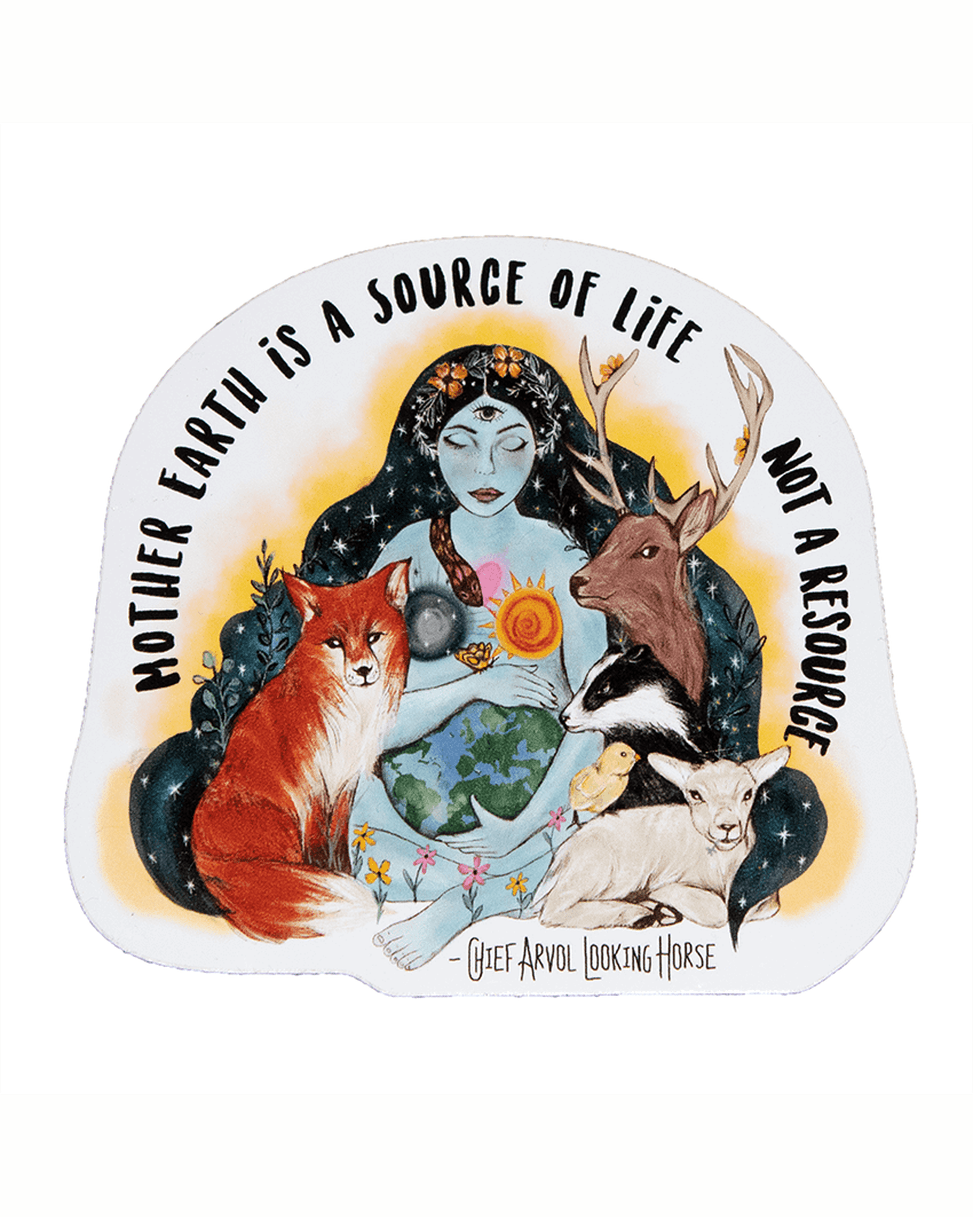 Vinyl Vegan Sticker - Mother Earth is a Source Of Life