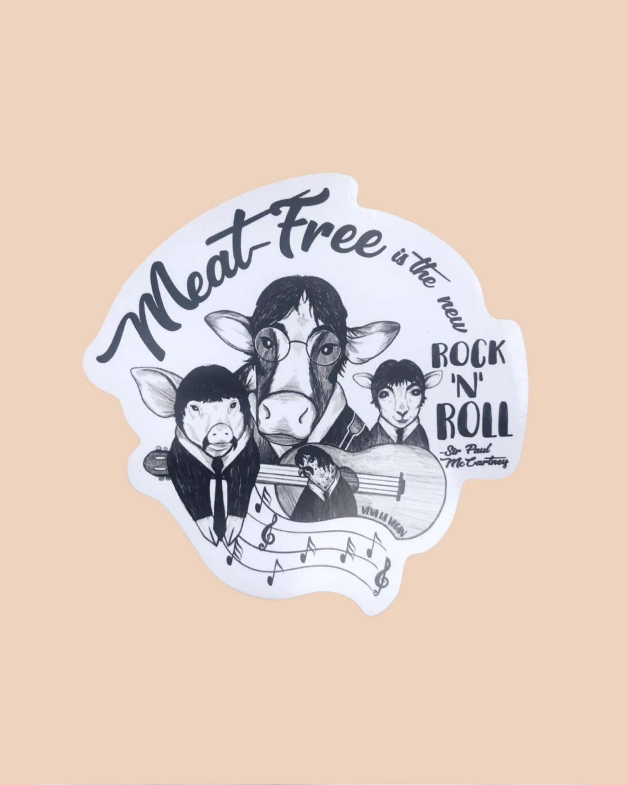 Vinyl Sticker Meat-free is the new rock n roll
