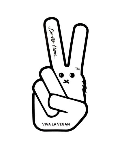 Vinyl Vegan Sticker - VLV Signature Finger Bunny
