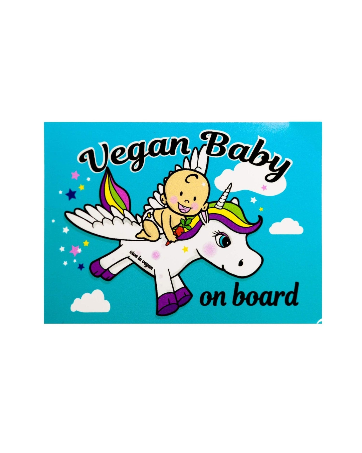Window Sticker- Vegan Baby On Board 10 x 7 cm