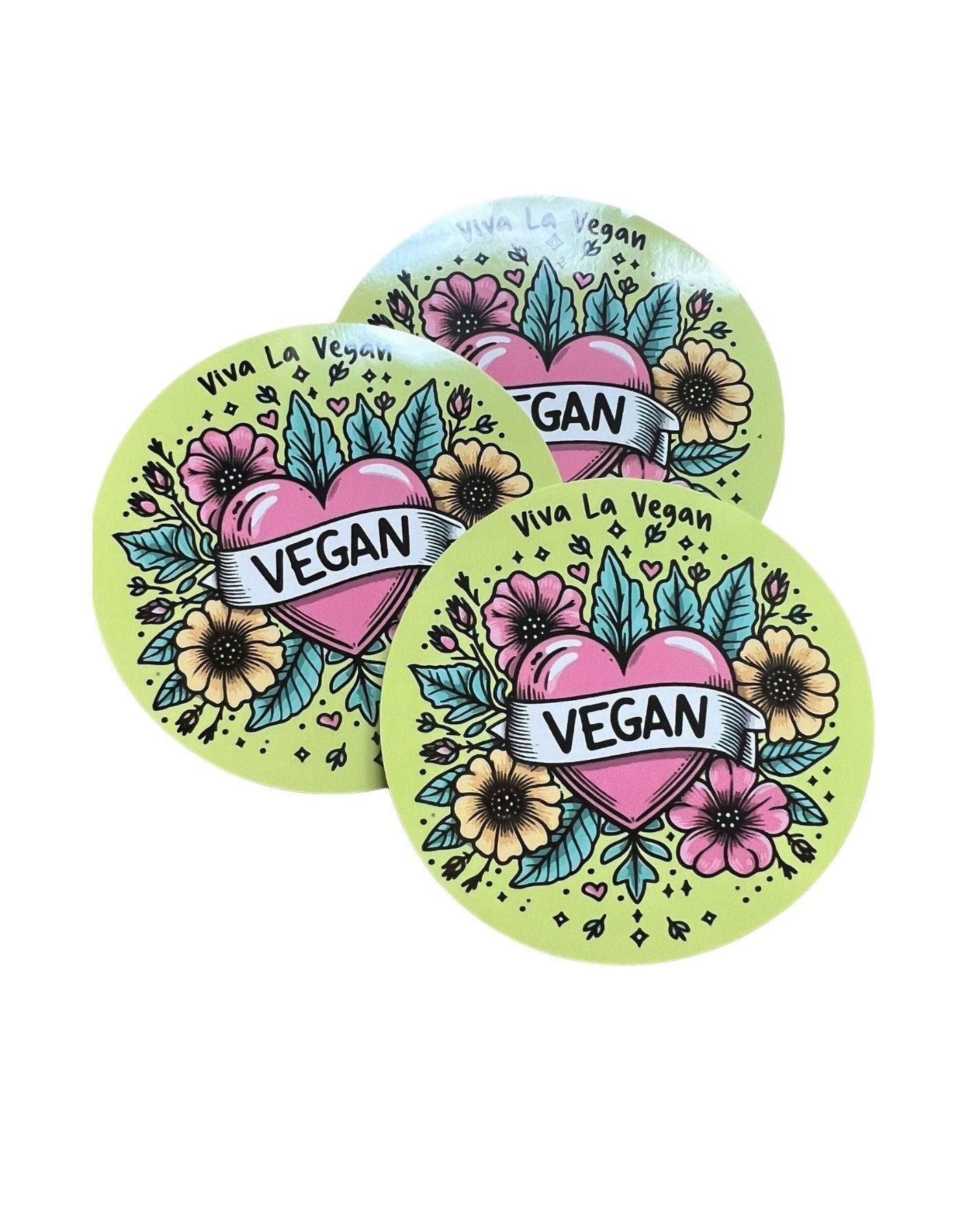 Window Cling - Vegan Floral Heart. 8cm
