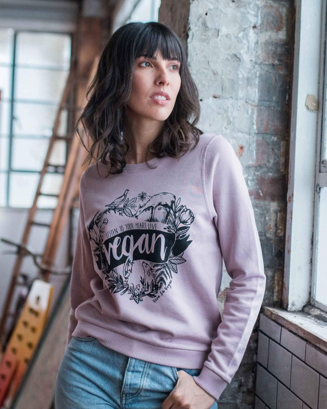 pink vegan sweatshirt