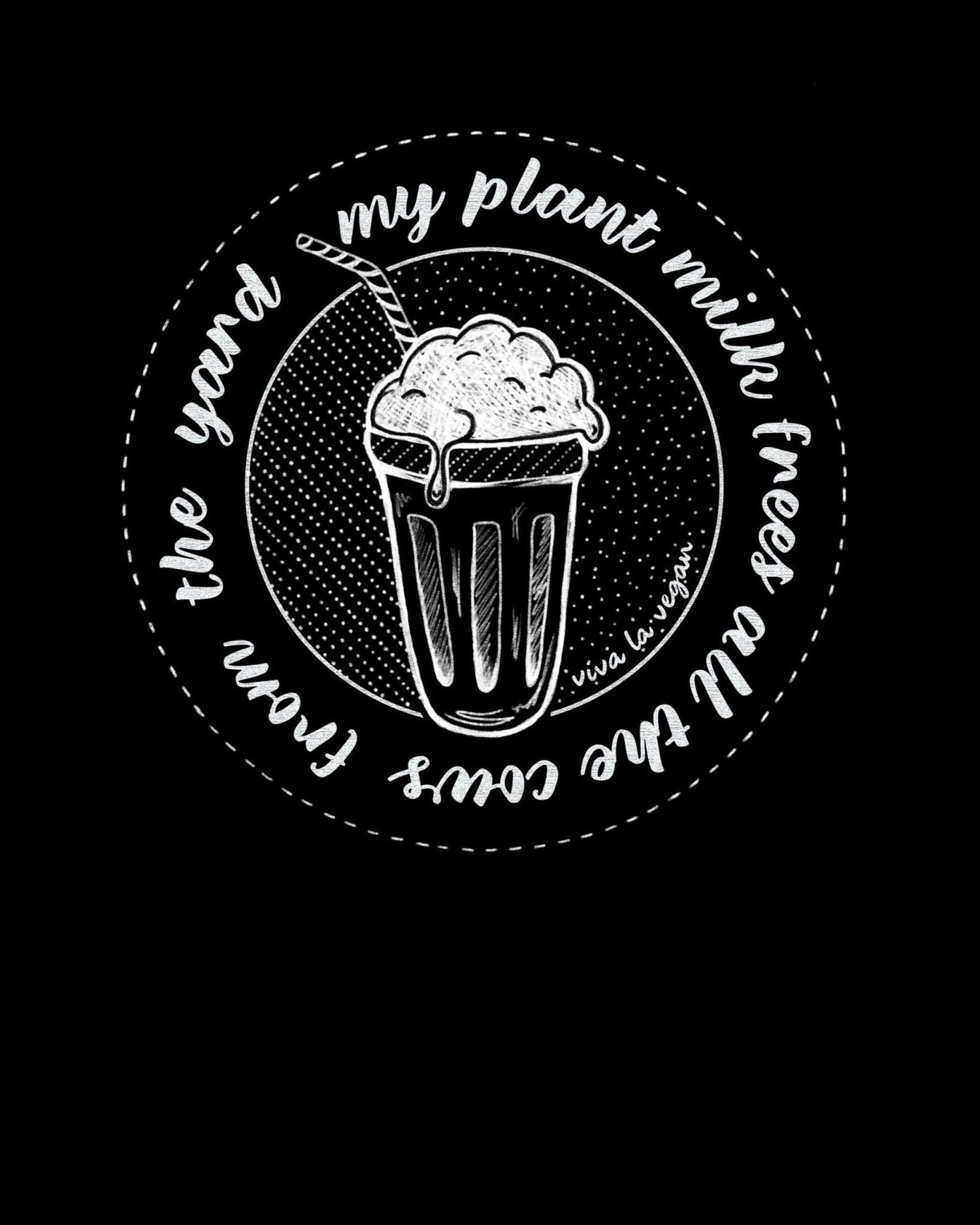 Plant milk t-shirt from design detail