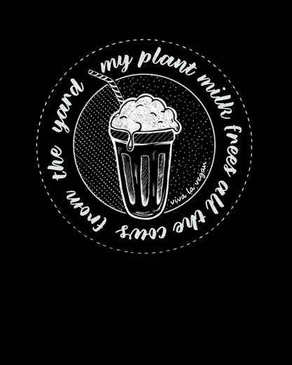 Plant milk t-shirt from design detail