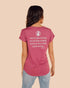 Rear view of Break The Cycle Cherry Colour vegan organic tshirt