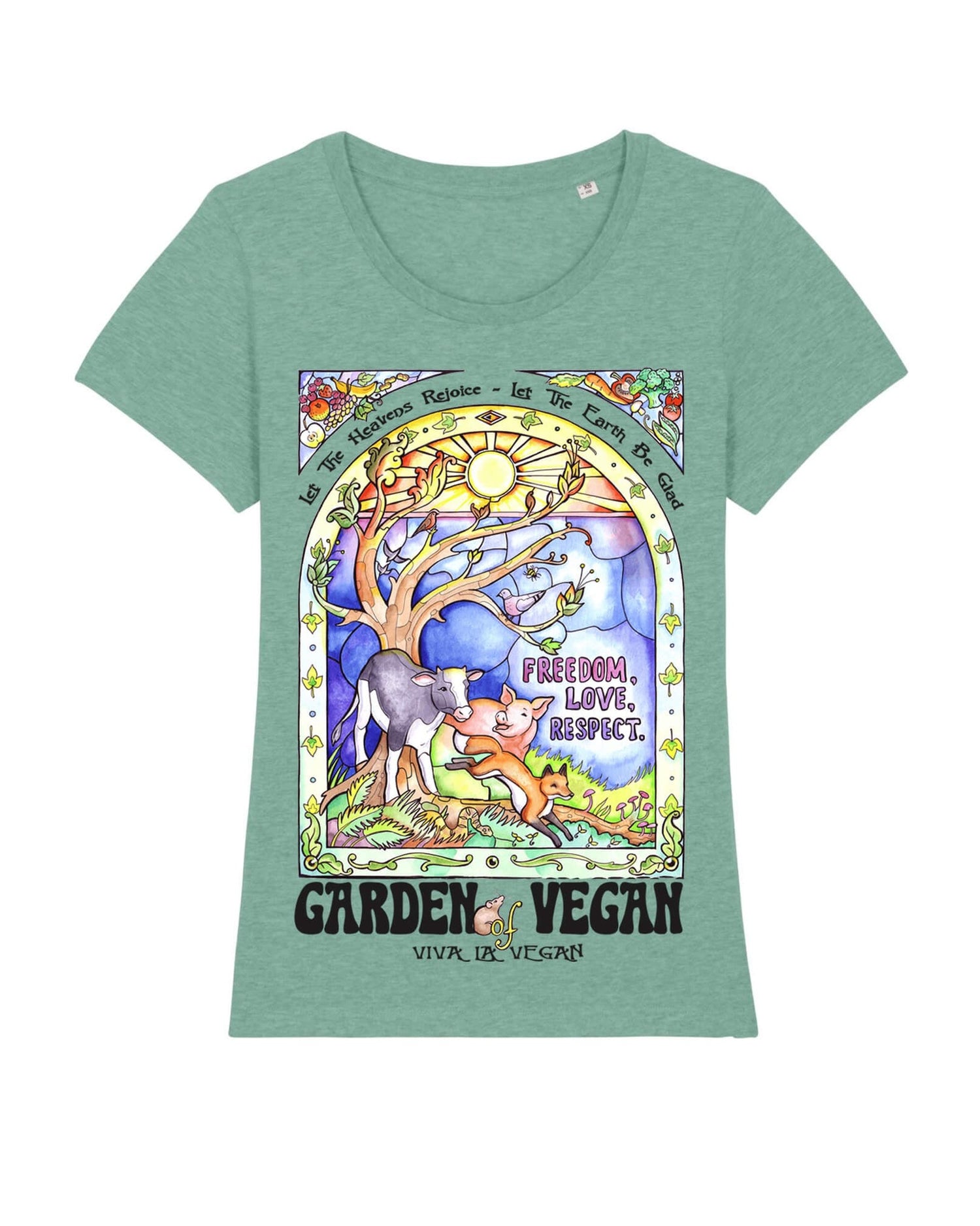 Garden of vegan tshirt , Green, Flat lay image