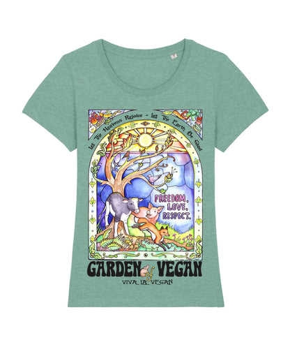Garden of vegan tshirt , Green, Flat lay image