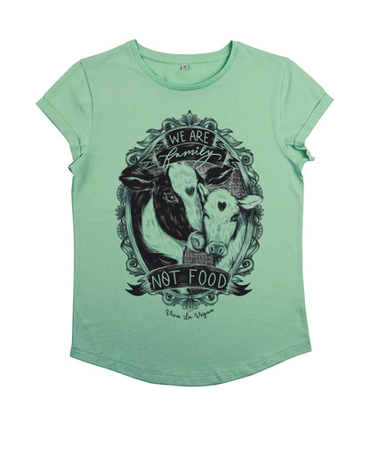Family Not food Tshirt in Mint Green by Viva La Vegan