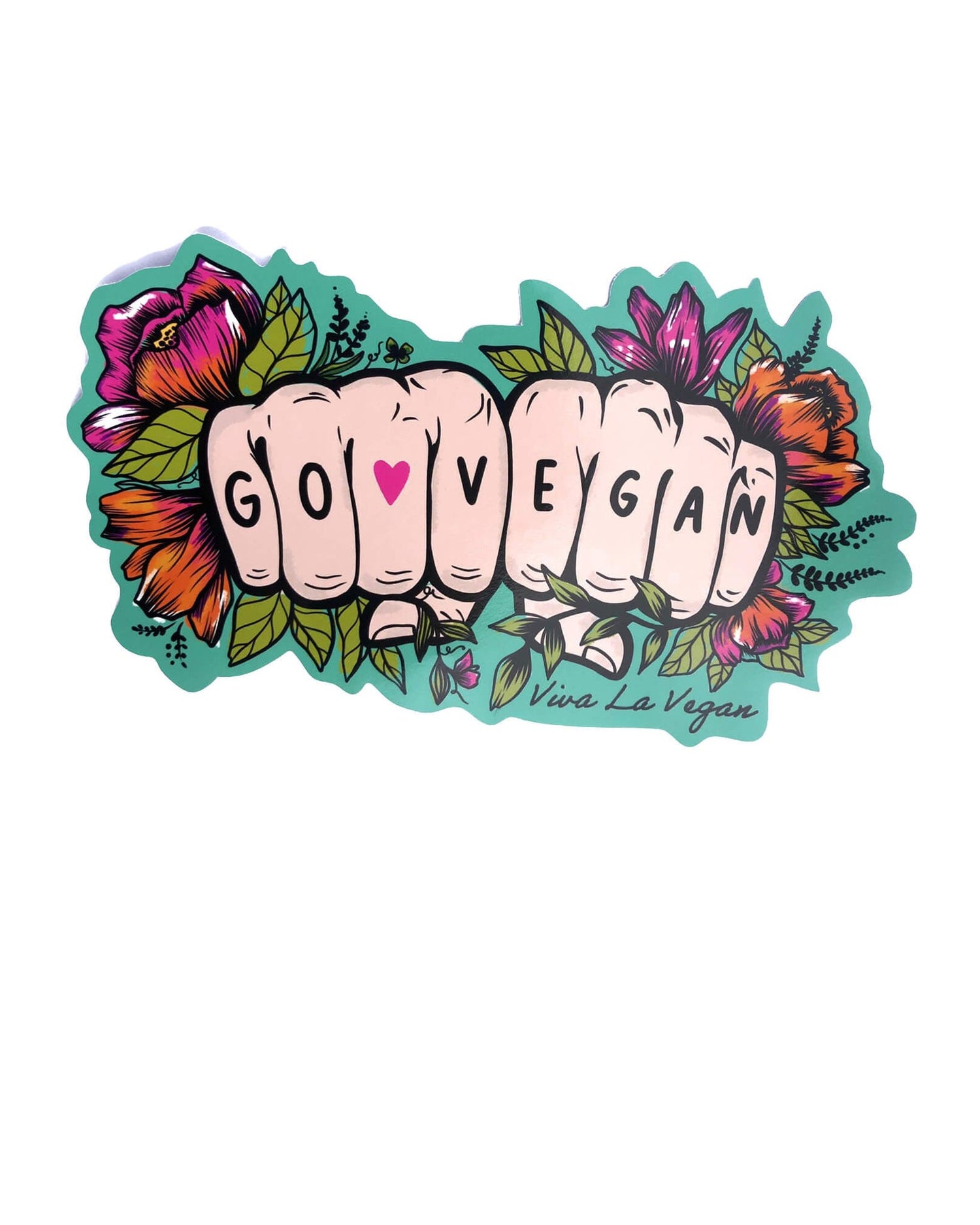 Go Vegan Tattoo Hands Vinyl Sticker by Viva La Vegan