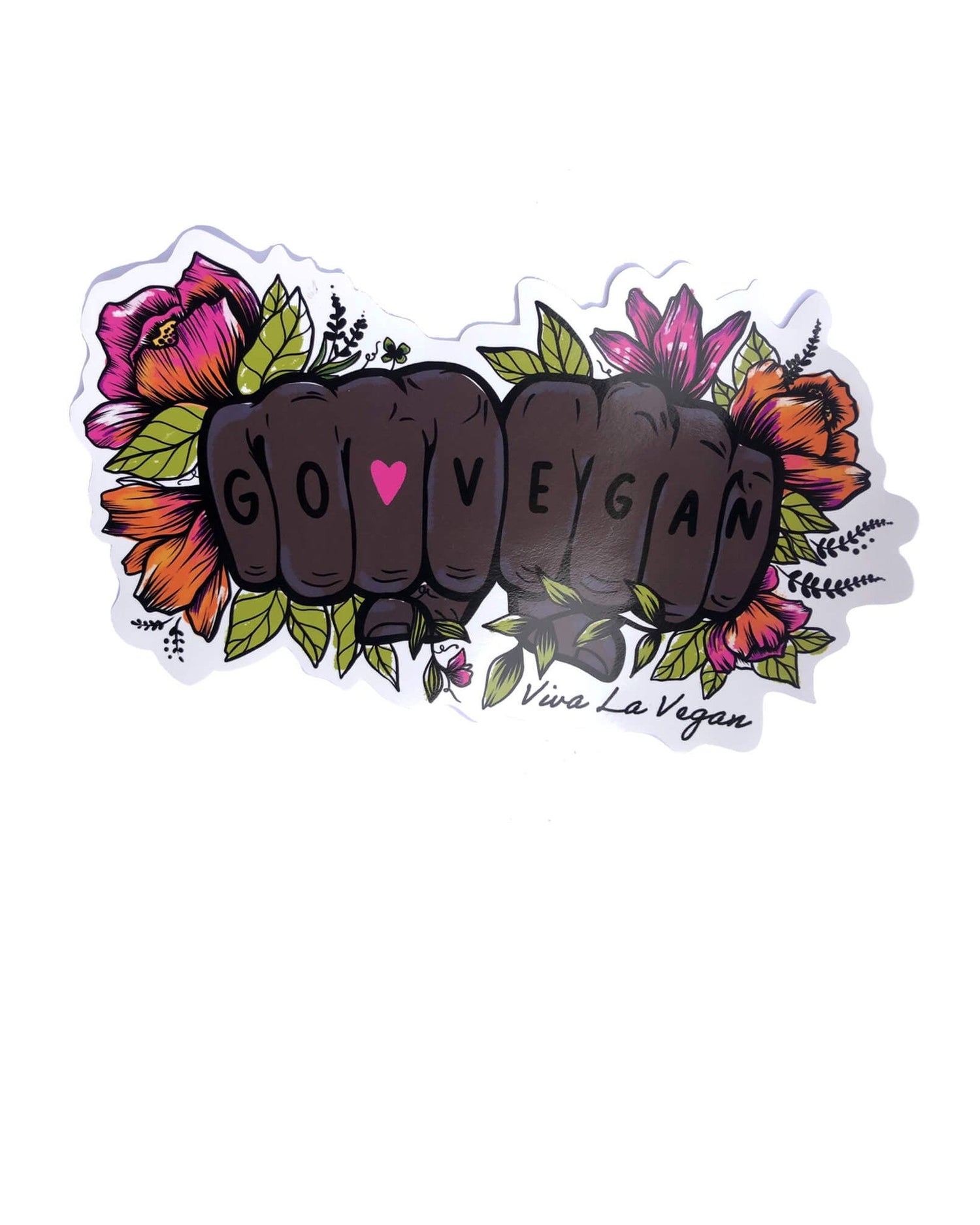 Go Vegan Tattoo Hands Vinyl Sticker by Viva La Vegan