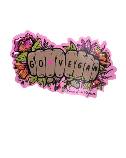 Go Vegan Tattoo Hands Vinyl Sticker by Viva La Vegan