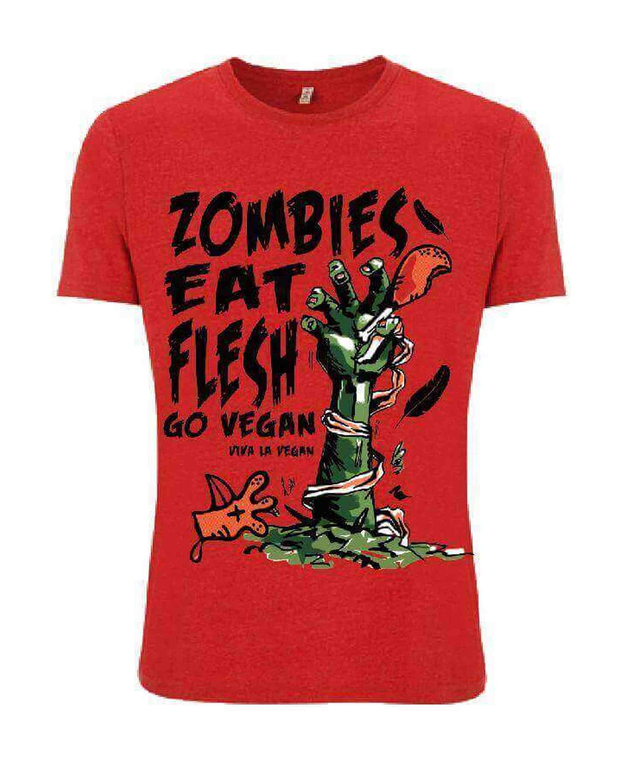 Unisex Tshirt : Zombies Eat Flesh - Go Vegan